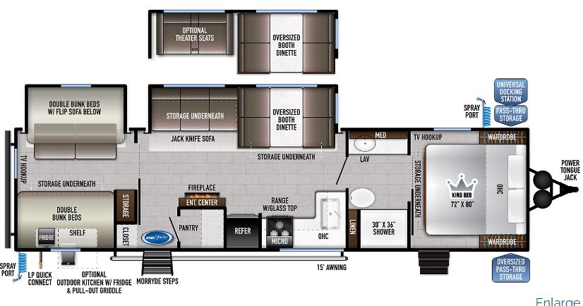 2022 EAST TO WEST RV DELLA TERRA 312BH, , floor-plans-day image number 0